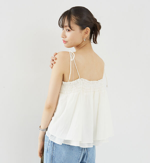 Rouge vif「ボイルスモッキングキャミソール」|キャミソール|