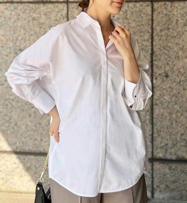 Rouge vif「マチ付きドルマンワイドシャツ」|シャツ・ブラウス|ホワイト
