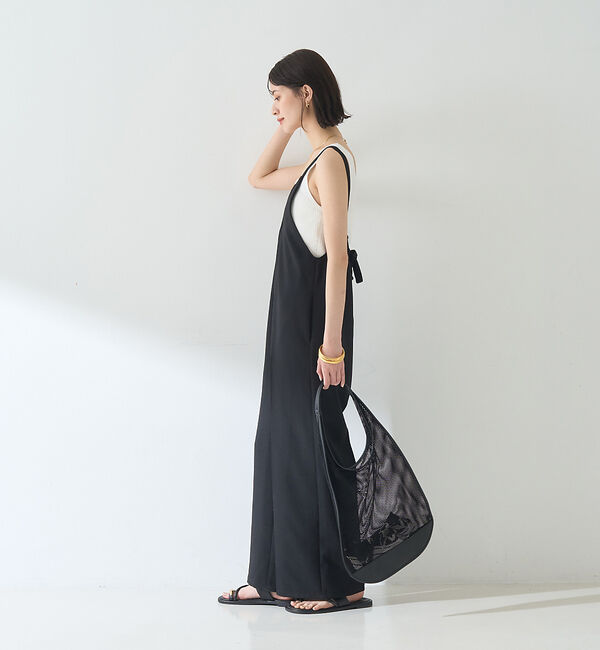 Rouge vif「【吸湿速乾】ドライタッチフロントジップサロペット」|オールインワン|