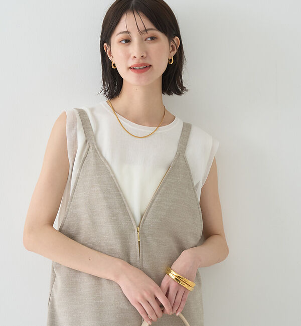 Rouge vif「【吸湿速乾】ドライタッチフロントジップサロペット」|オールインワン|