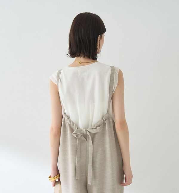 Rouge vif「【吸湿速乾】ドライタッチフロントジップサロペット」|オールインワン|