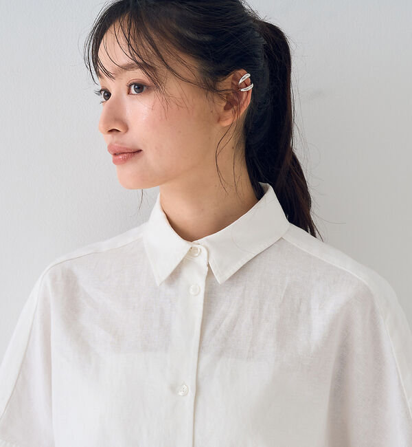 Rouge vif「麻混変形フォルムシャツ」|シャツ・ブラウス|