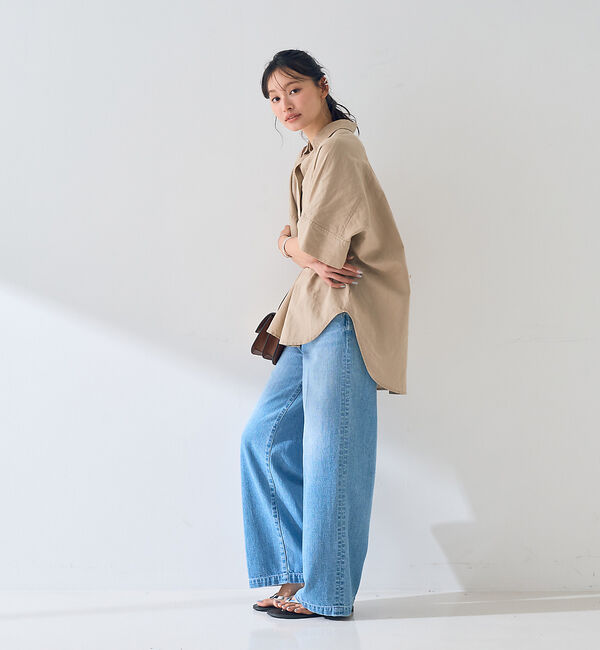 Rouge vif「麻混変形フォルムシャツ」|シャツ・ブラウス|