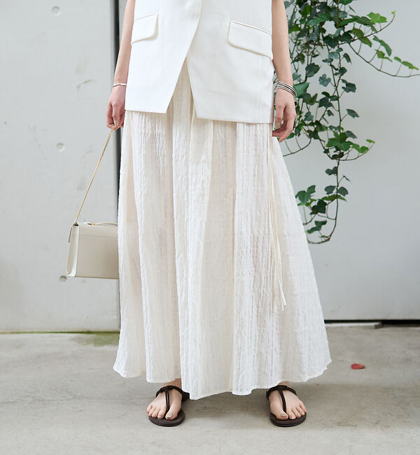 Rouge vif「ボリュームギャザーサイドスリットロングスカート」|スカート|