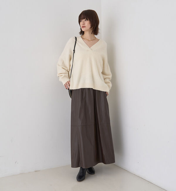 Rouge vif「フォックスウールVネックスリットニットプルオーバー」|ニット・セーター|