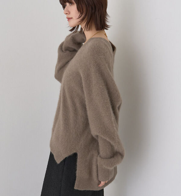 Rouge vif「フォックスウールVネックスリットニットプルオーバー」|ニット・セーター|ベージュ