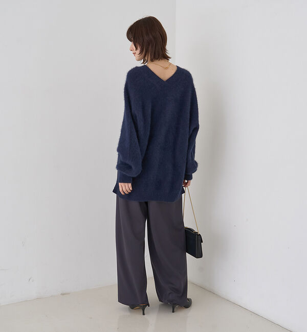 Rouge vif「フォックスウールVネックスリットニットプルオーバー」|ニット・セーター|