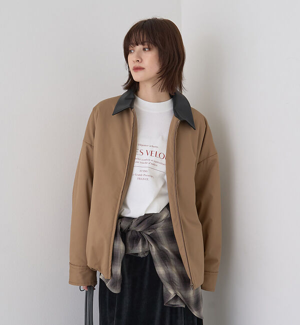 Rouge vif「異素材衿パフィブルゾン/ハンティングジャケット」|ブルゾン・スタジャン|