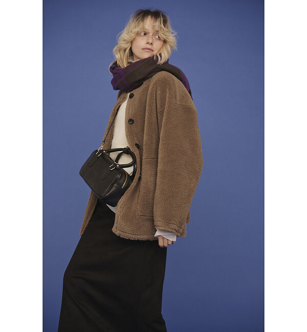 Rouge vif「【2サイズ展開】2WAYスウェードリバーシブルボアコート / ノーカラーコート」|ノーカラーコート|