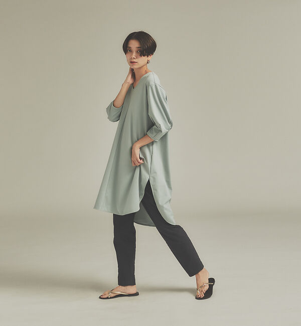 qualite「ロングチュニックカットソー」|Tシャツ・カットソー|