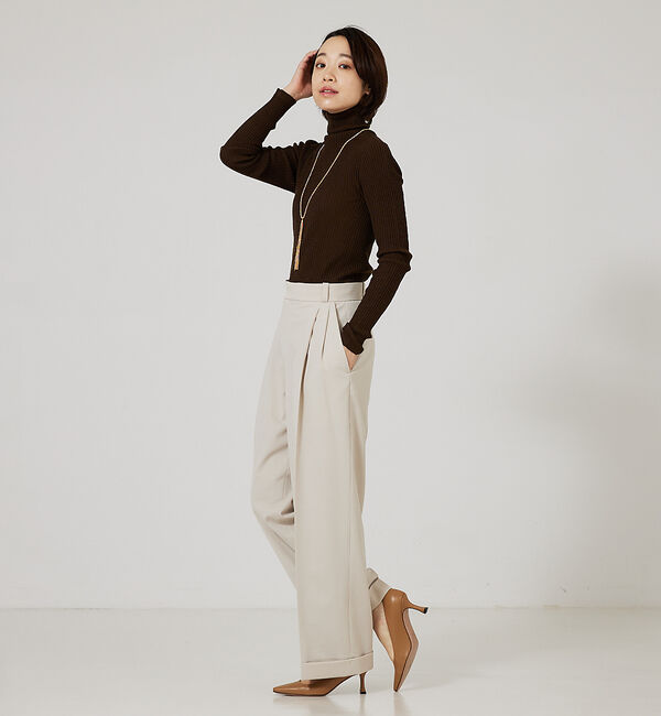 qualite「【日本製/2023AW】シームレスタートルニット」|ニット・セーター|