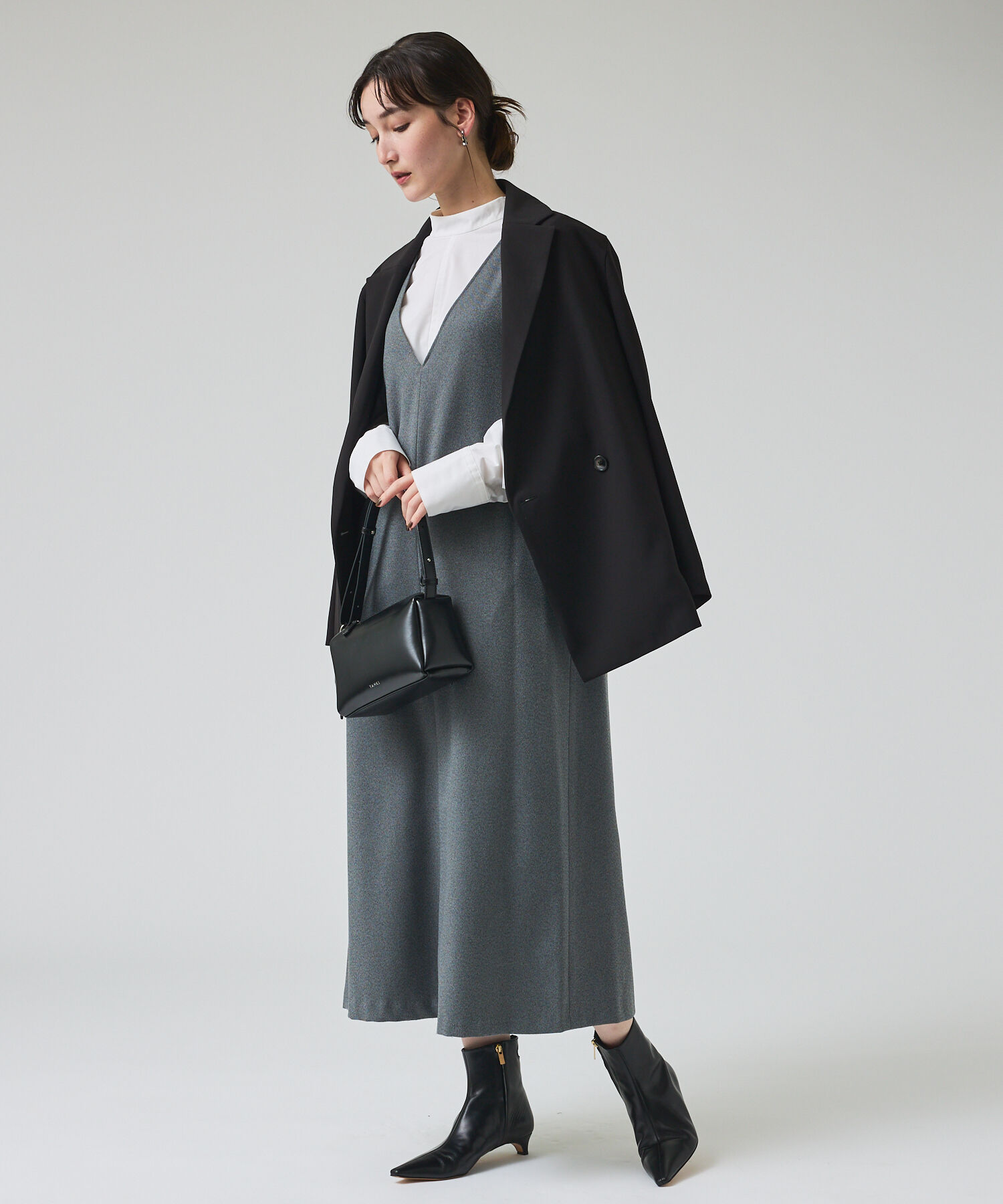 qualite「ツイーディジャンパーワンピース」|ワンピース|