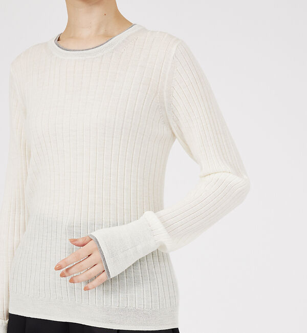qualite「レイヤードワイドリブニット」|ニット・セーター|