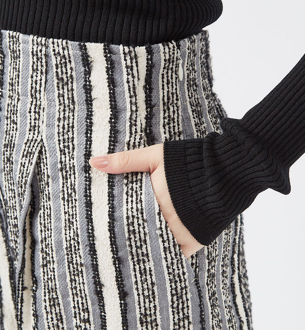 qualite「ループストライプワイドパンツ」|その他|