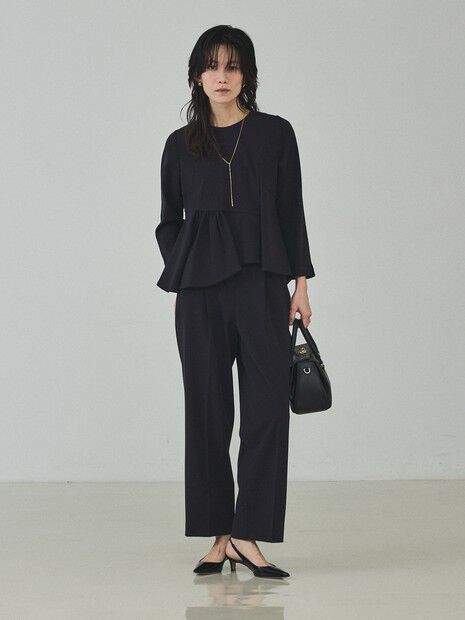 qualite「センタープレスストレートパンツ」|スラックス|