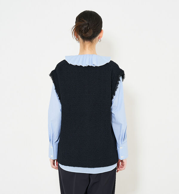 qualite「ツィードニットジレ」|ダウンベスト・ベスト|