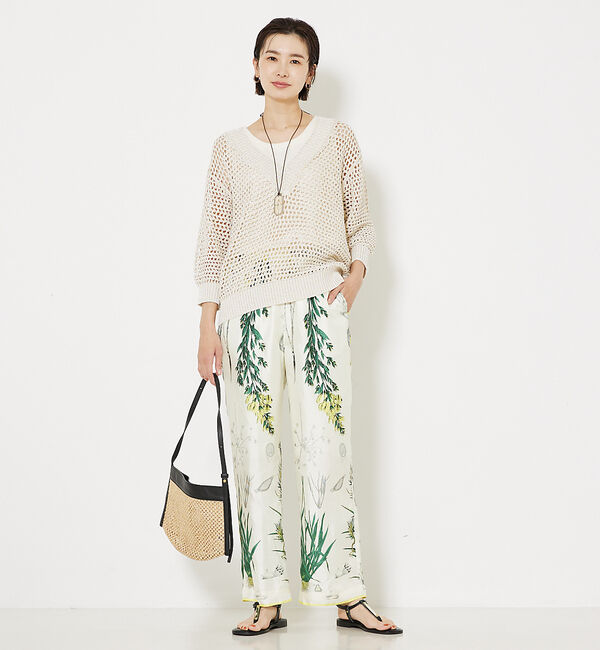 qualite「ラメローゲージVネックニット」|ニット・セーター|