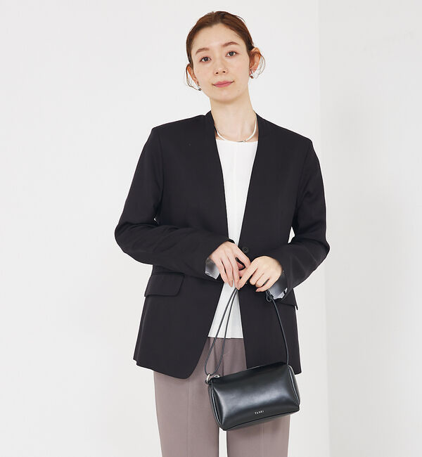 qualite「【Oggi・CLASSY掲載】袖コンシールあきJK」|ノーカラージャケット|