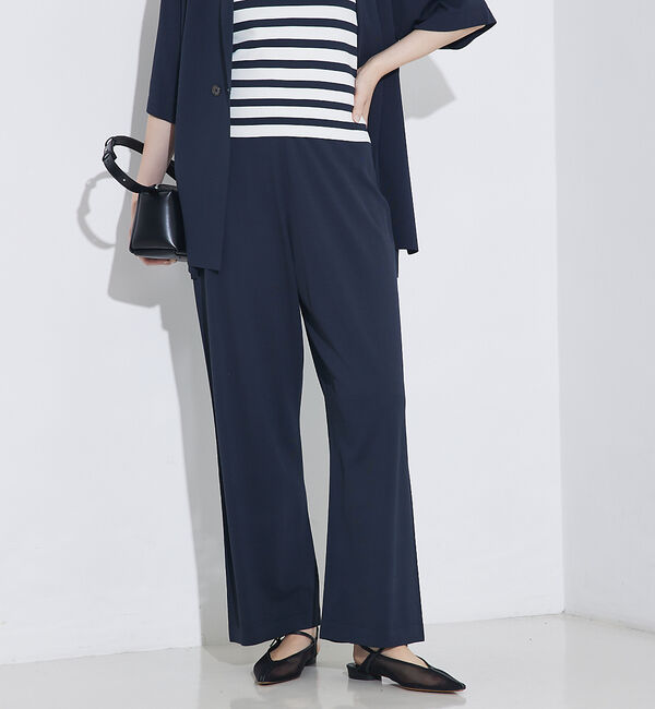 qualite「【セットアップ対応】接触冷感/レーヨンストレッチニットパンツ」|その他|チャコールグレー