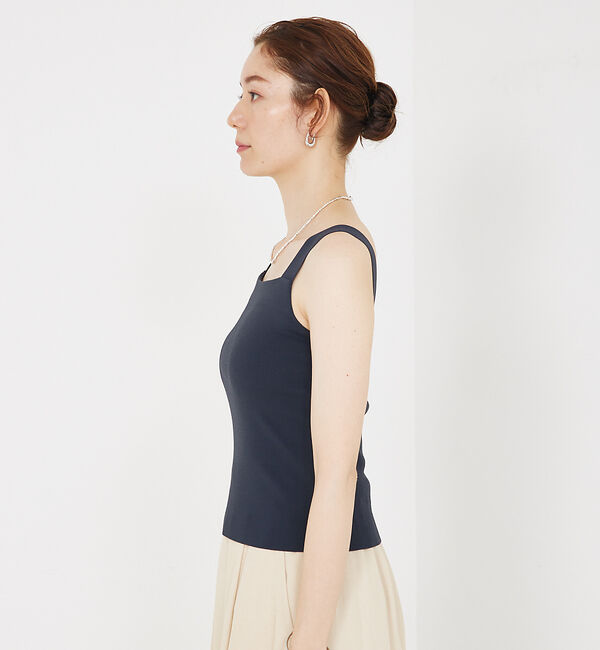 qualite「【セットアップ対応】接触冷感/レーヨンストレッチニットノースリーブ」|キャミソール|