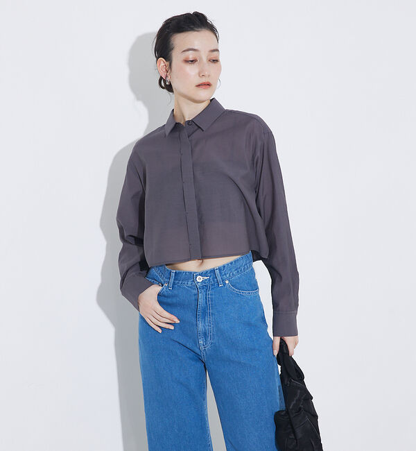 qualite「コットンシアークロップドシャツ」|シャツ・ブラウス|