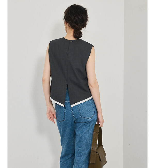 qualite「【接触冷感＆防シワ】ウールライクジレ/セットアップ対応」|ベスト・ジレ|