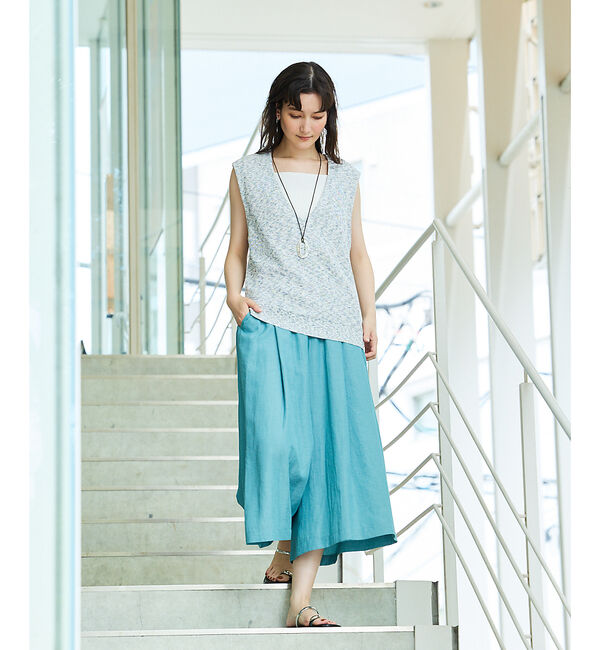 qualite「カスリヤーン畦深Vニット」|ベスト・ジレ|