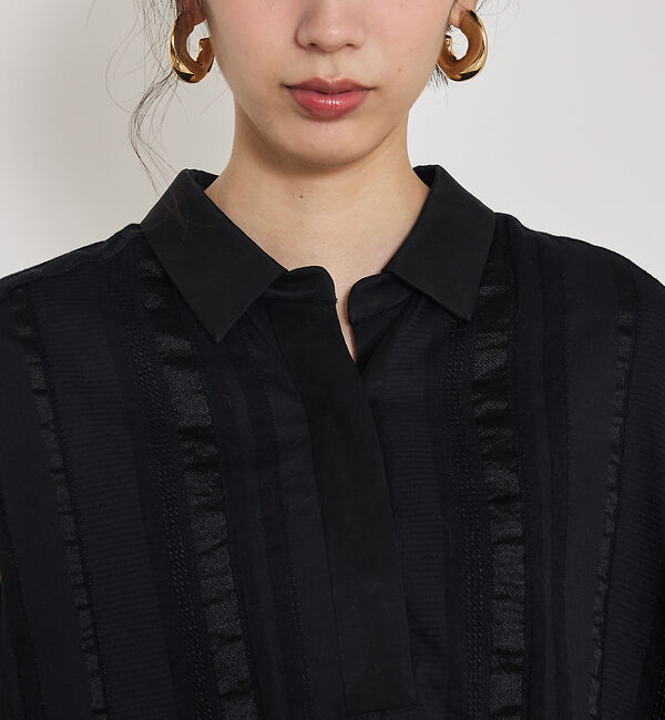 qualite「【セットアップ対応】キュプラストライプスキッパーシャツ」|シャツ・ブラウス|