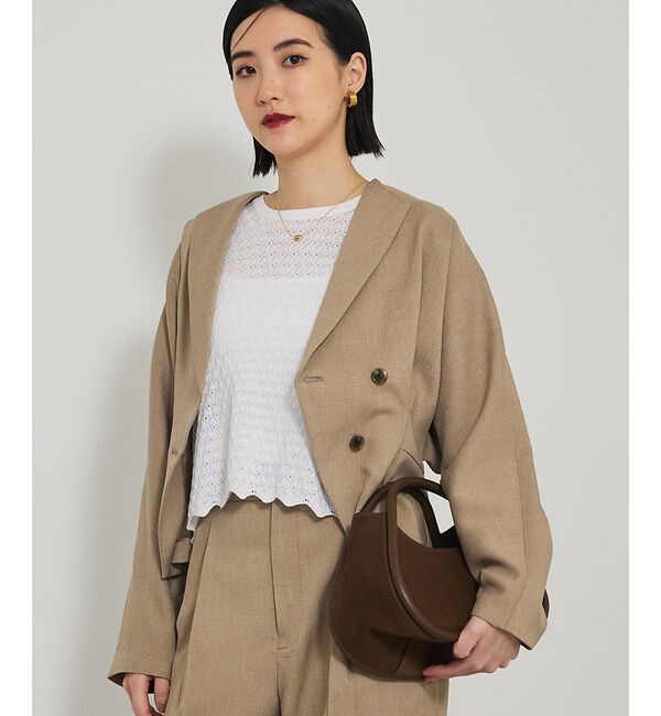 qualite「【セットアップ対応】ツイードカーデジャケット」|その他|ベージュ