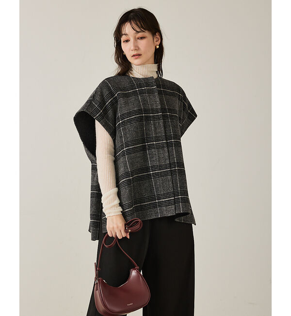 qualite「ウールチェックジレ」|その他|