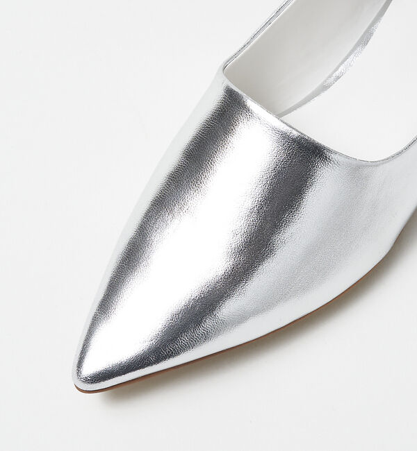 AU BANNISTER「【LAROUTE】ポインテッドトゥ 甲深フラットパンプス」|パンプス|