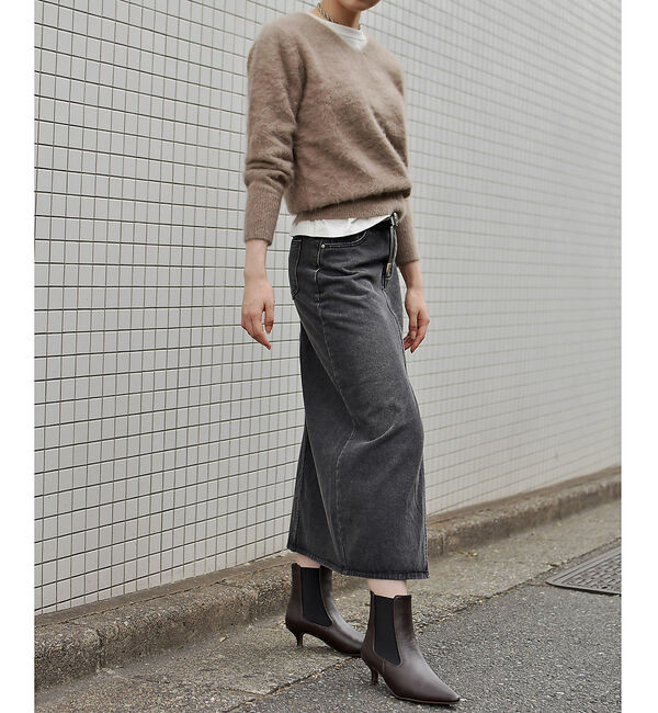 AU BANNISTER「【LAROUTE】ポインテッドサイドゴアブーツ」|ショートブーツ|