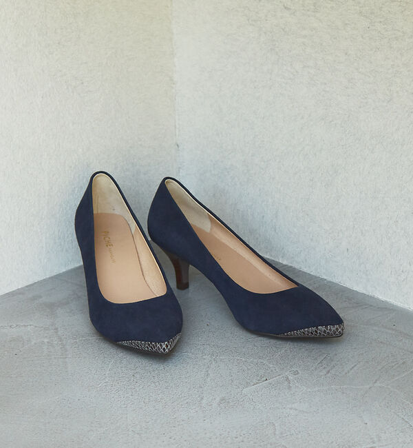 AU BANNISTER「【伝説のベストセラーパンプス】ポインテッドラインパンプス」|パンプス|ネイビー