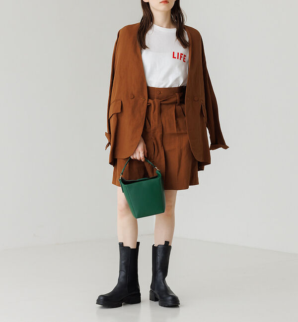 LOWELL things「【GISELe掲載】Macheri/レザーBOX型ハンドショルダーBAG」|ハンドバッグ|