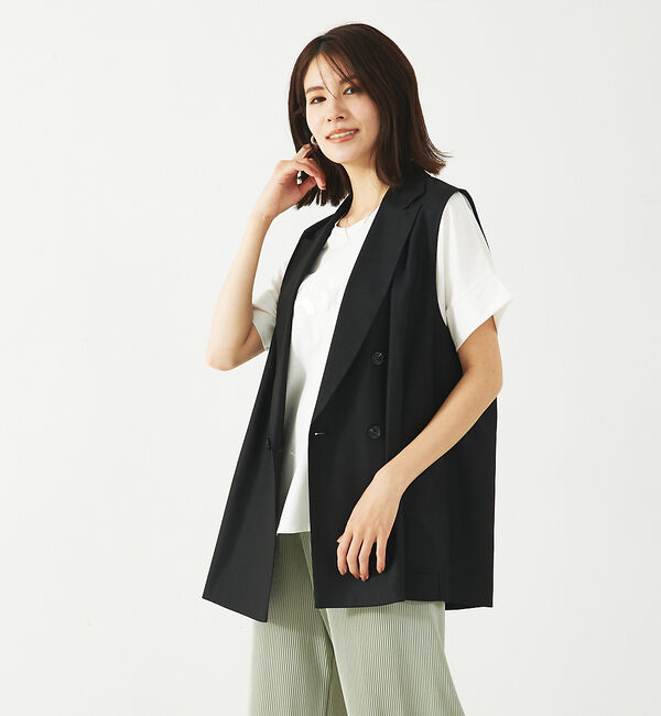 abahouse mavie「【セットアップ対応】リネンライクベスト」|ベスト・ジレ|
