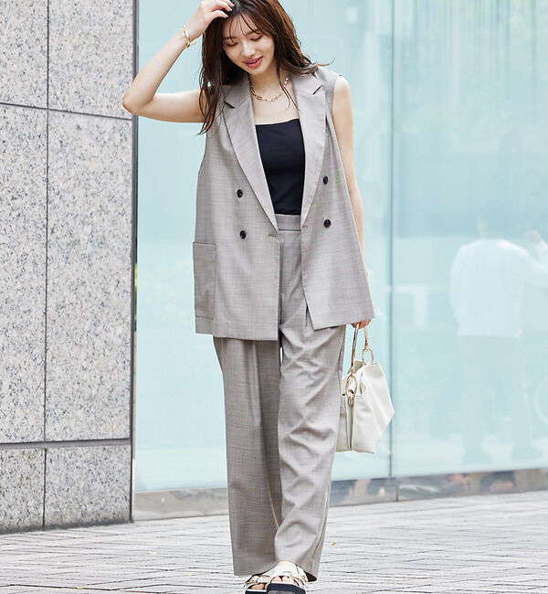 abahouse mavie「【セットアップ対応】リネンライクベスト」|ベスト・ジレ|