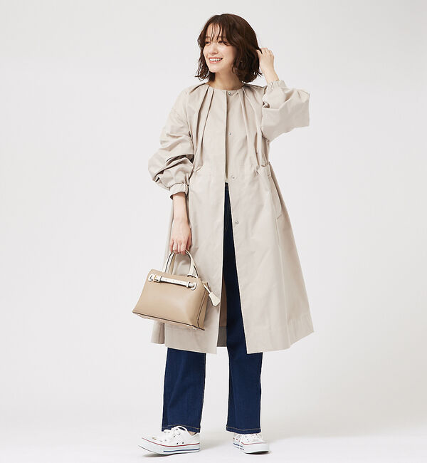 abahouse mavie「タックノーカラーコート」|ノーカラーコート|