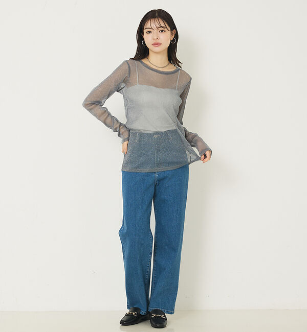 abahouse mavie「ラメチュールロンT」|Tシャツ・カットソー|