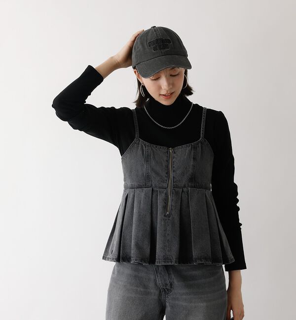 abahouse mavie「ウォッシュドデニムキャミ/レイヤード/バックリボン/春服/夏服【予約】」|キャミソール|