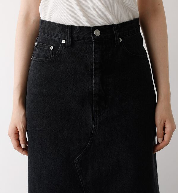 abahouse mavie「【前後スリット】Aラインデニムロングスカート/ハイウエスト/スタイルアップ/春服」|スカート|