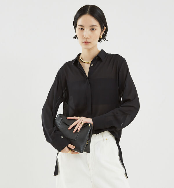 The Store by C' 「【COCUCA】シアーチュニックシャツ」|シャツ・ブラウス|ブラック