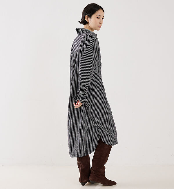 The Store by C' 「【TOTEME】STRIPED KIMONO-SLEEVE SHIRTDRESS」|ワンピース|