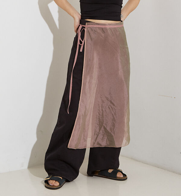 NOMINE「シアー ラップ  スカート」|スカート|ピンク