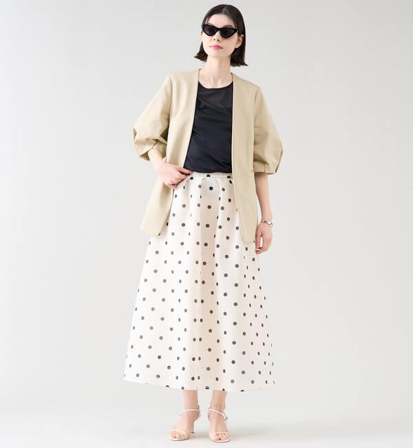 TIARA「パフスリーブジャケット」|ノーカラージャケット|