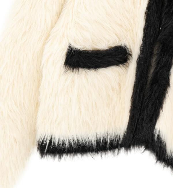 TIARA「フェザーバイカラーニットジャケット」|カーディガン|