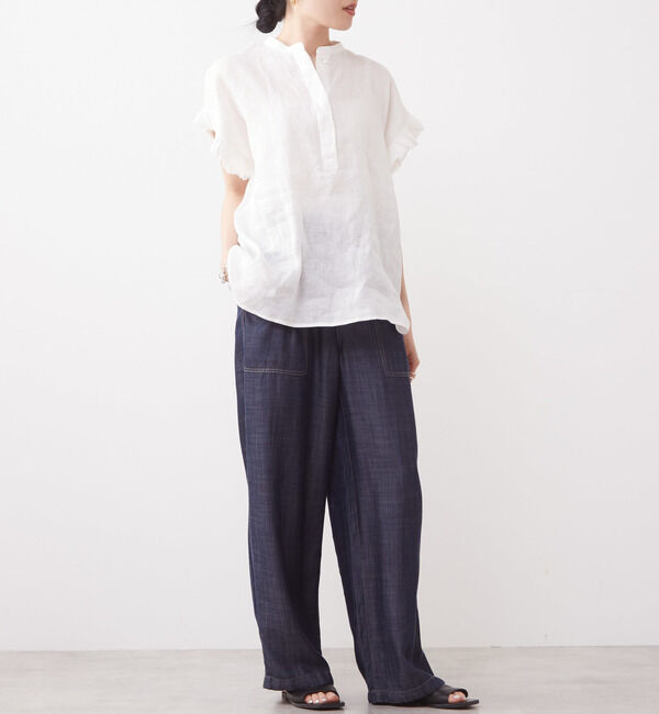 Liesse「リネンフリルスリーブブラウス」|シャツ・ブラウス|