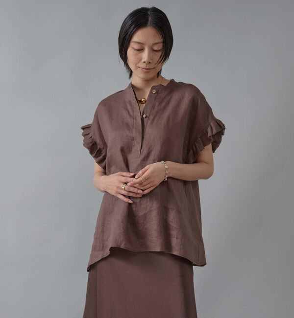 Liesse「リネンフリルスリーブブラウス」|シャツ・ブラウス|