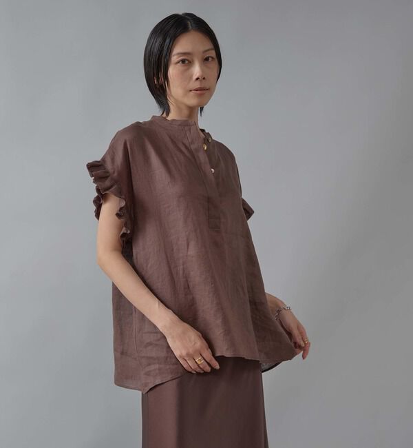 Liesse「リネンフリルスリーブブラウス」|シャツ・ブラウス|