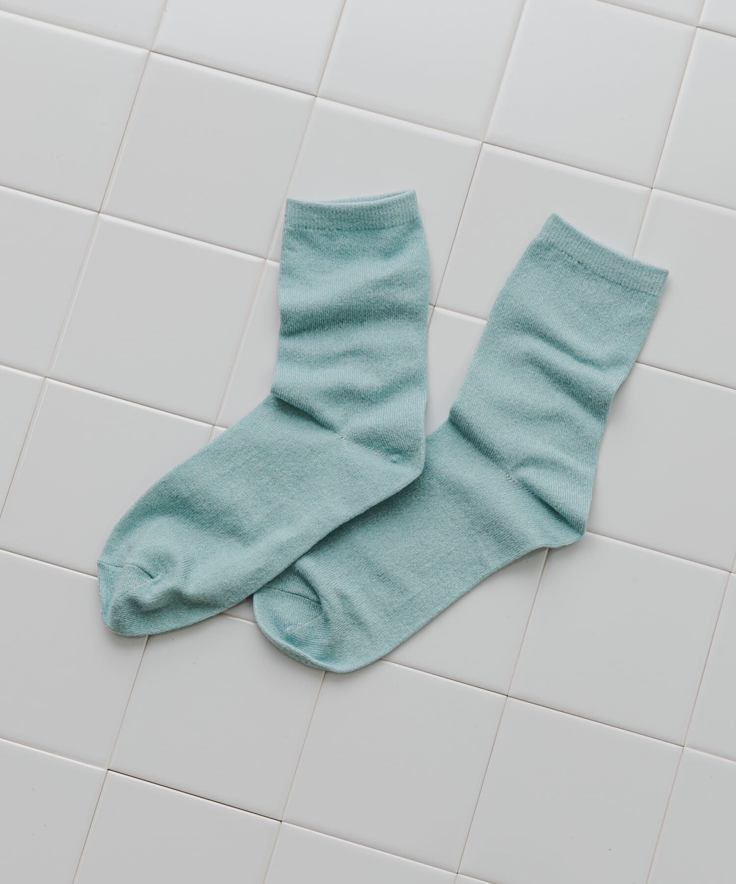 SMELLY「ラメカラーソックス」|ソックス|ライトブルー