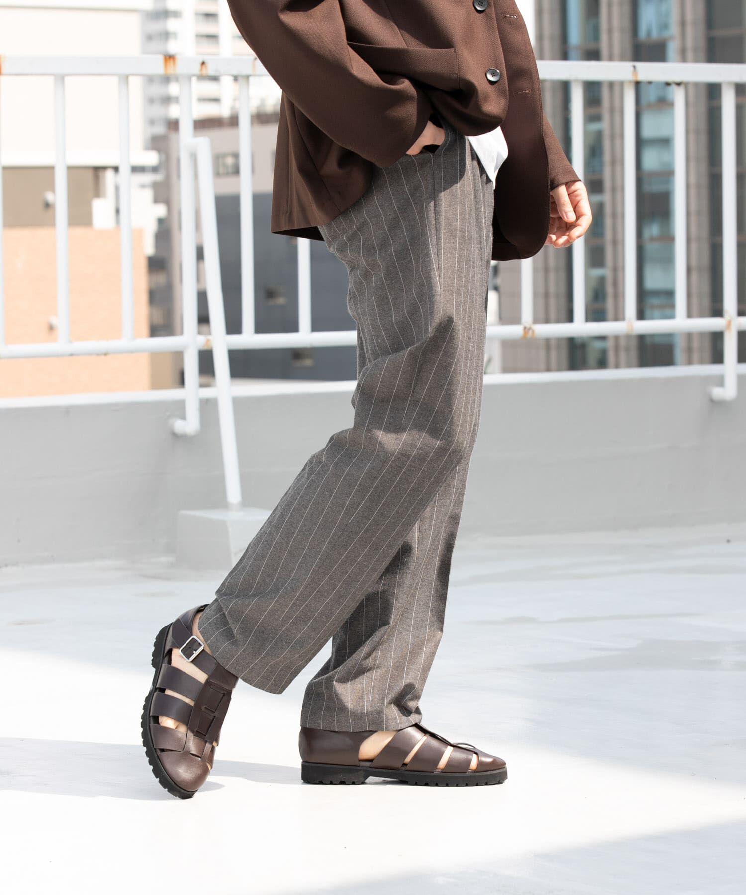 URBAN RESEARCH ROSSO「『WEB限定』綿麻ストライプリラックステーパードパンツ」|その他|